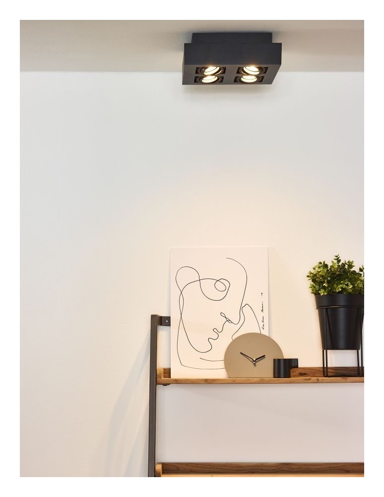 Plafonds - Lucide XIRAX Ceiling 4xGU10 black 09119/21/30 - product kolory-swiatla.pl 9