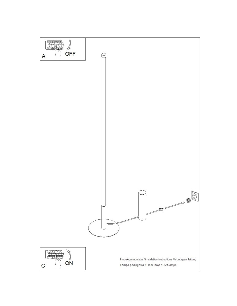 Thoro Lampa podłogowa TRANG brązowa 4000K TH.719