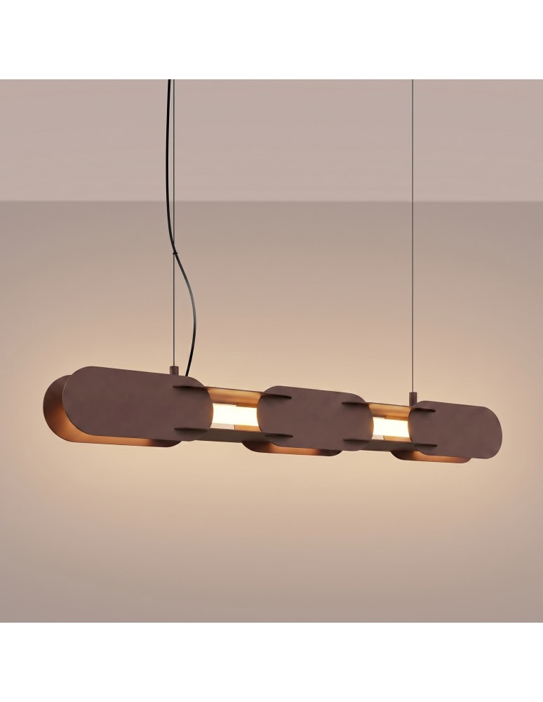 Thoro Lampa wisząca CHAIN 91 brązowa LED 3000K TH.780