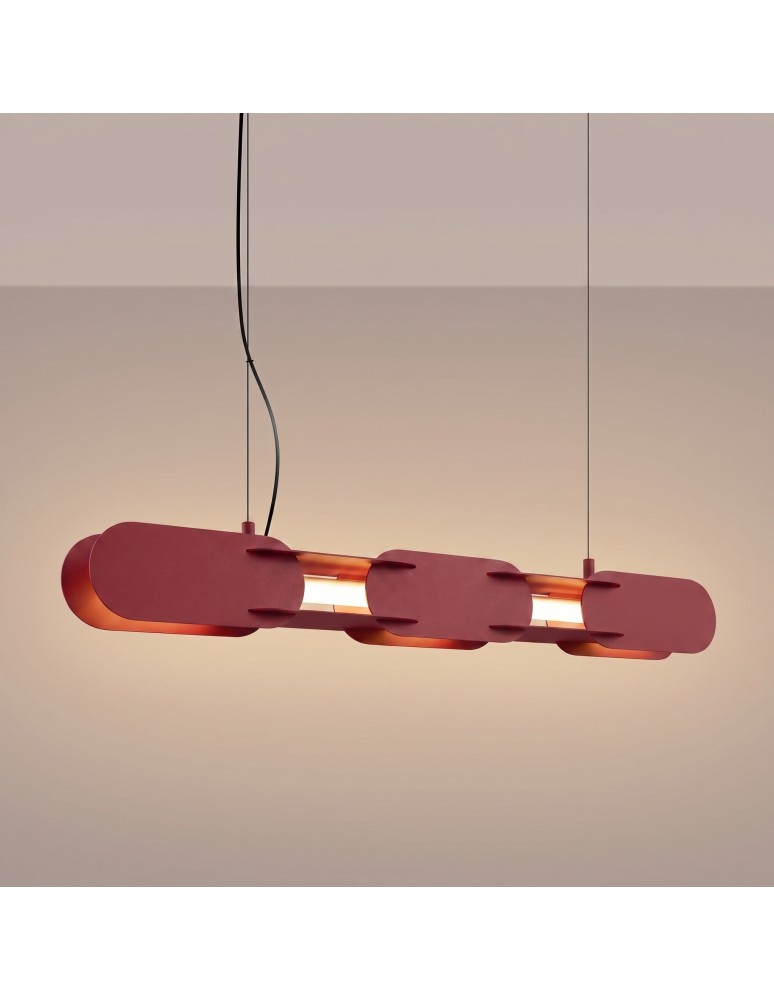 Thoro Lampa wisząca CHAIN 91 burgund LED 3000K TH.784