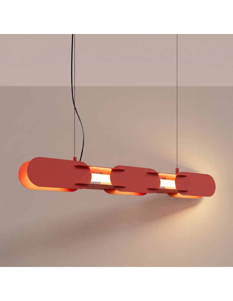 Thoro Lampa wisząca CHAIN 91 czerwona LED 3000K TH.786
