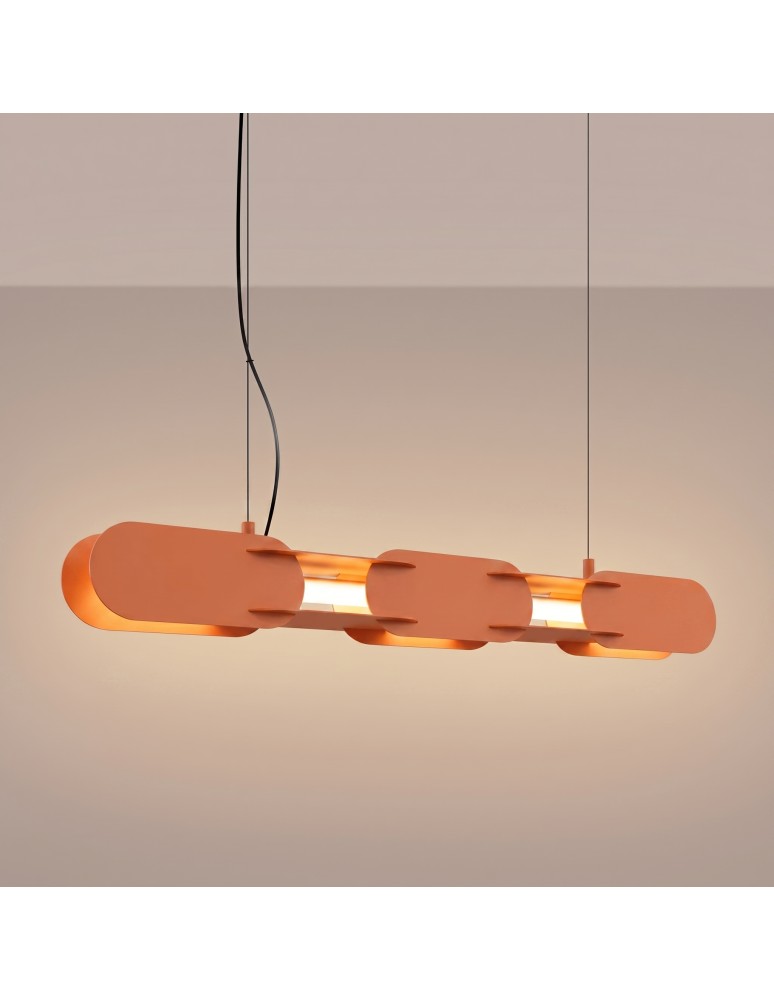 Thoro Lampa wisząca CHAIN 91 ochra czerwona LED 3000K TH.788