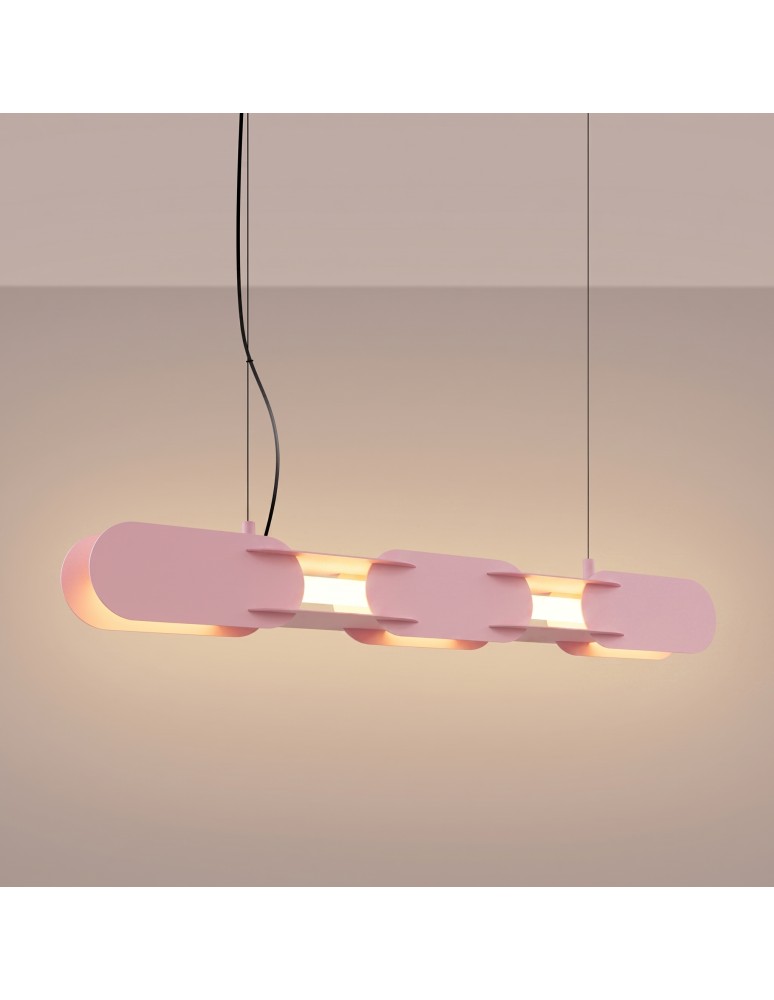 Thoro Lampa wisząca CHAIN 91 różowa LED 3000K TH.789