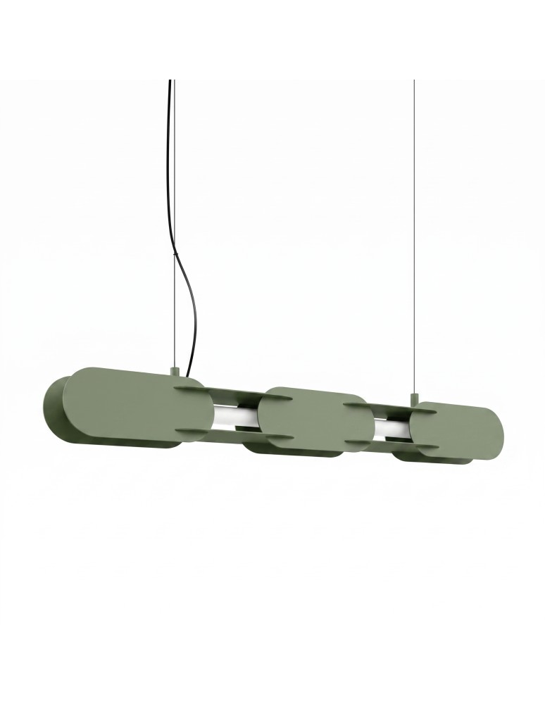 Thoro Lampa wisząca CHAIN 91 zielona oliwka LED 3000K TH.793