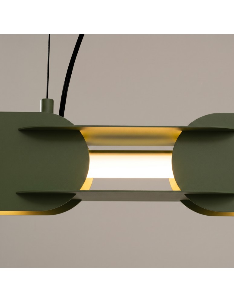 Thoro Lampa wisząca CHAIN 91 zielona oliwka LED 3000K TH.793