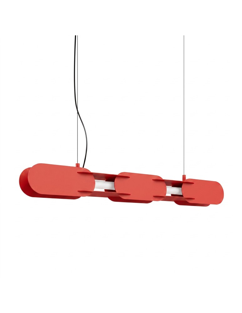 Thoro Lampa wisząca CHAIN 91 czerwona LED 4000K TH.816