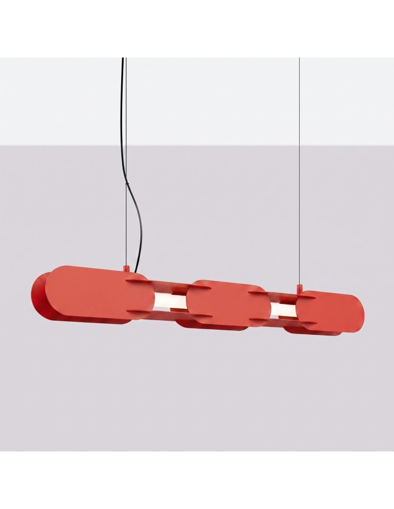 Thoro Lampa wisząca CHAIN 91 czerwona LED 4000K TH.816