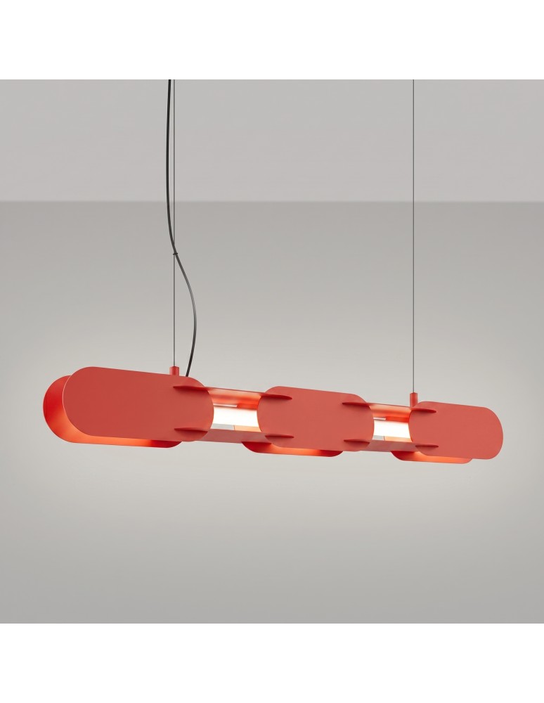 Thoro Lampa wisząca CHAIN 91 czerwona LED 4000K TH.816