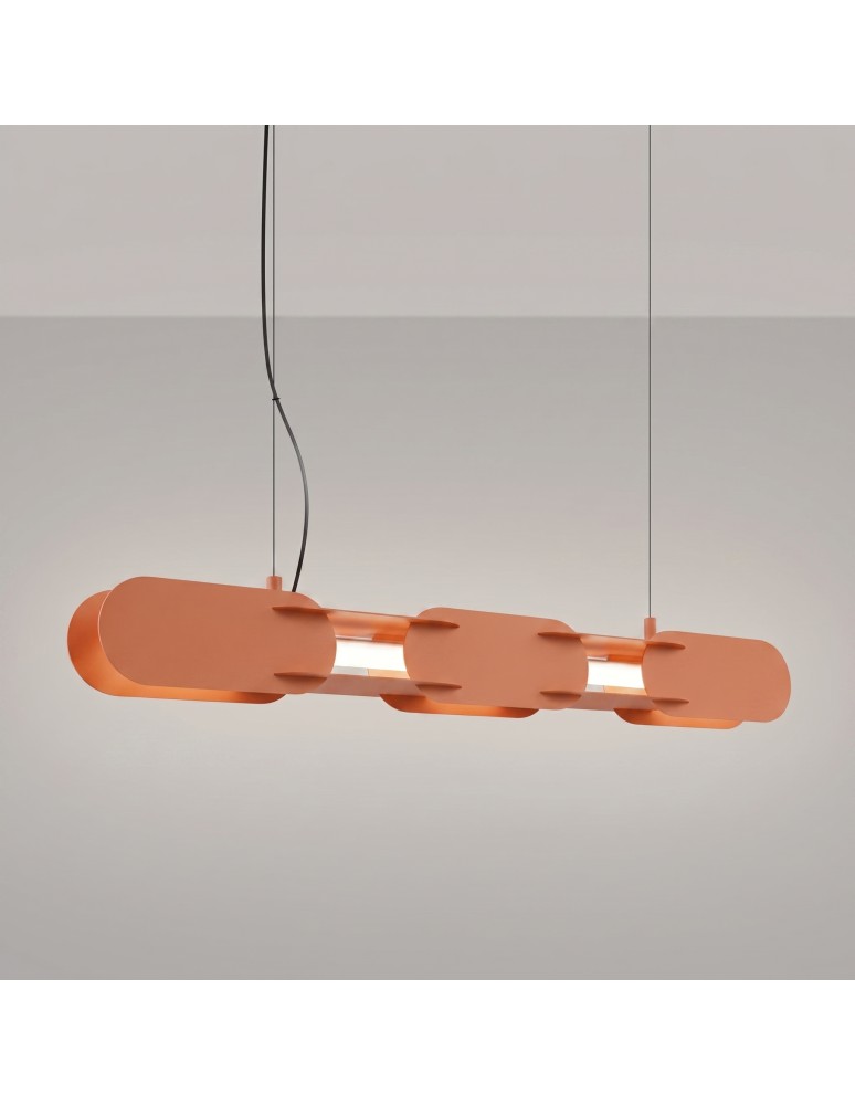 Thoro Lampa wisząca CHAIN 91 ochra czerwona LED 4000K TH.818