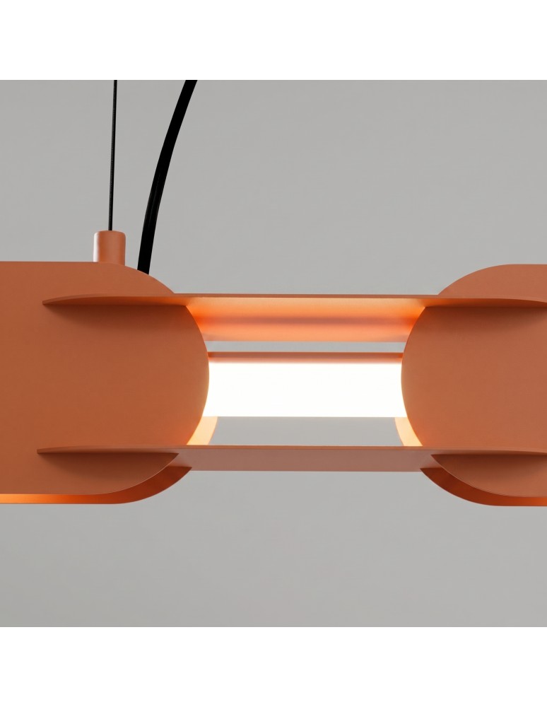 Thoro Lampa wisząca CHAIN 91 ochra czerwona LED 4000K TH.818