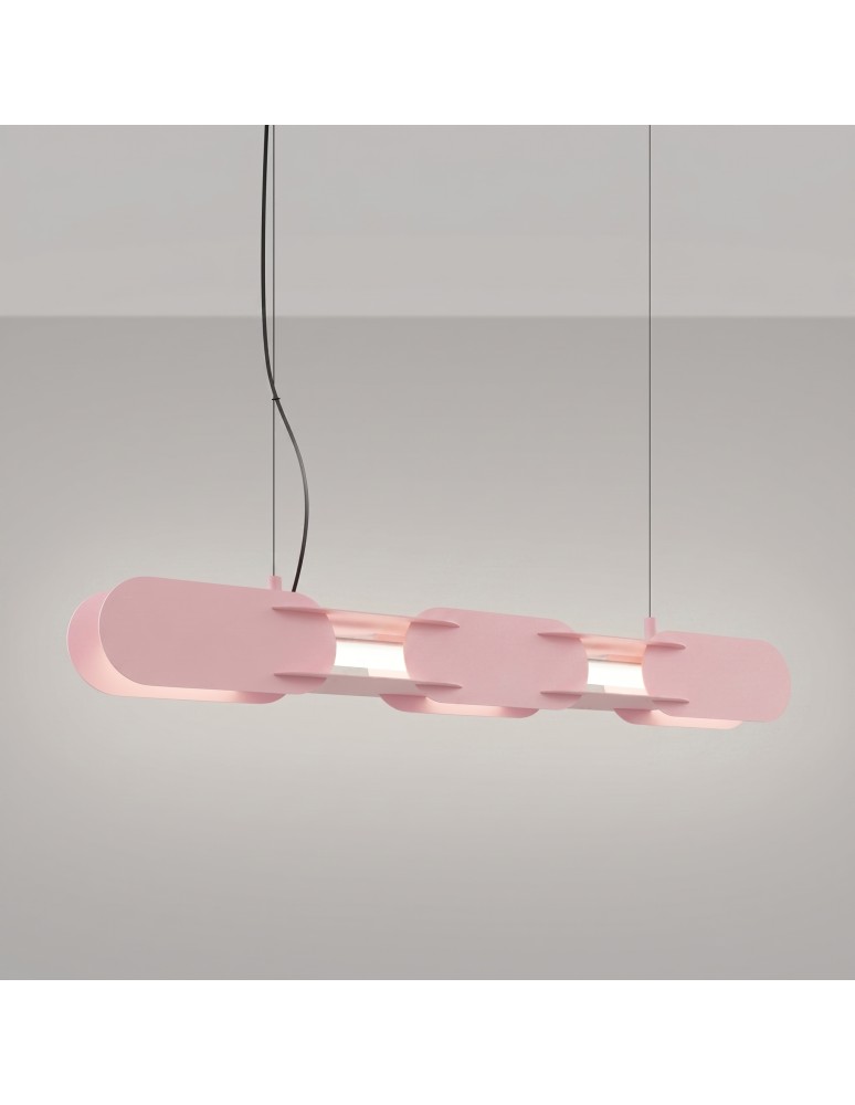 Thoro Lampa wisząca CHAIN 91 różowa LED 4000K TH.819