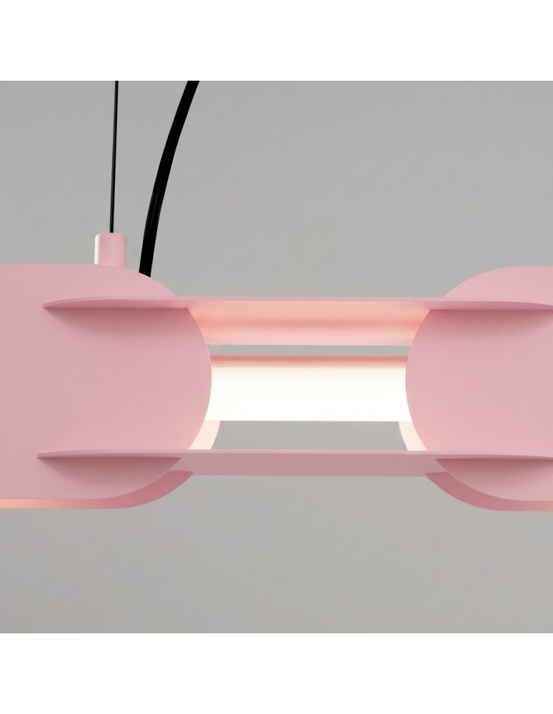 Thoro Lampa wisząca CHAIN 91 różowa LED 4000K TH.819
