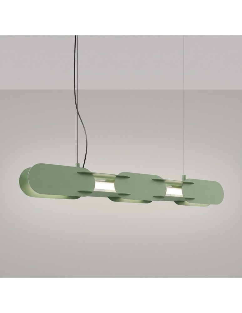 Thoro Lampa wisząca CHAIN 91 szałwiowa LED 4000K TH.820
