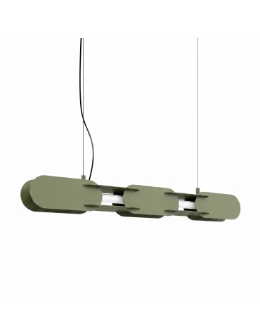 Thoro Lampa wisząca CHAIN 91 zielona oliwka LED 4000K TH.823