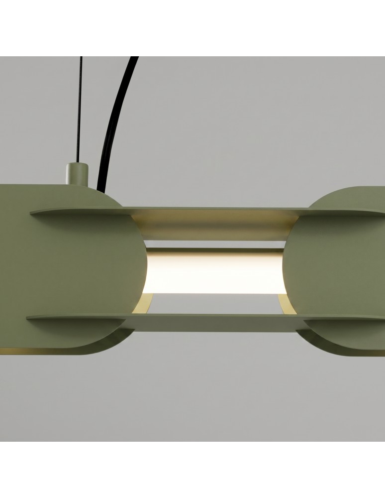 Thoro Lampa wisząca CHAIN 91 zielona oliwka LED 4000K TH.823