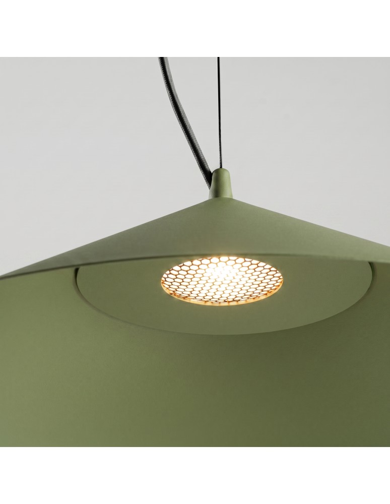 Thoro Lampa wisząca FINT zielona oliwka LED 3000K TH.958