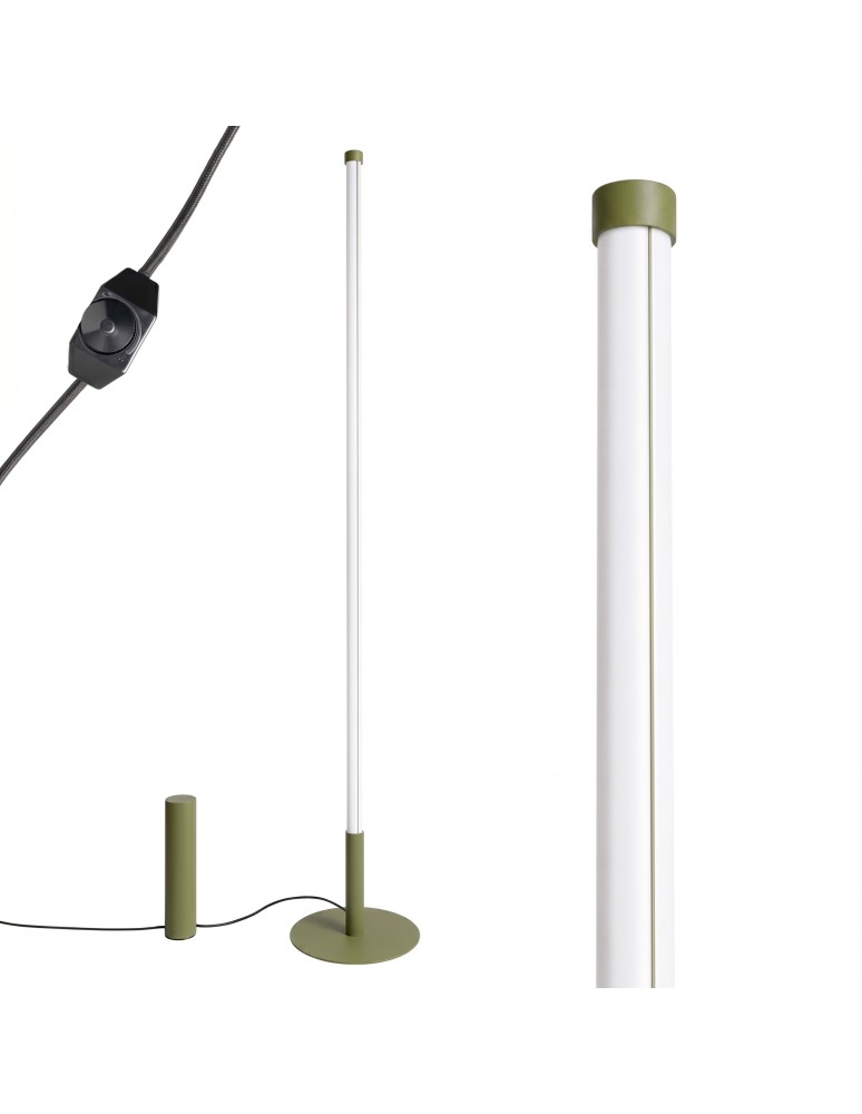 Thoro Lampa podłogowa TRANG zielona oliwka 3000K TH.1003