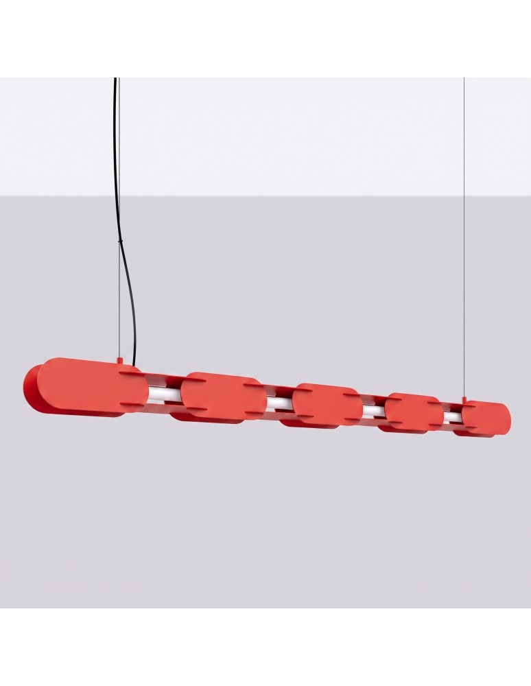 Thoro Lampa wisząca CHAIN 158 czerwona LED 3000K TH.1026