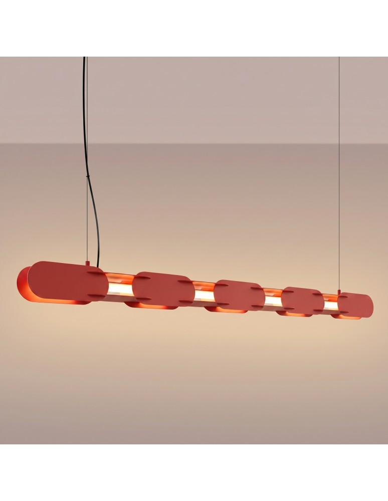 Thoro Lampa wisząca CHAIN 158 czerwona LED 3000K TH.1026