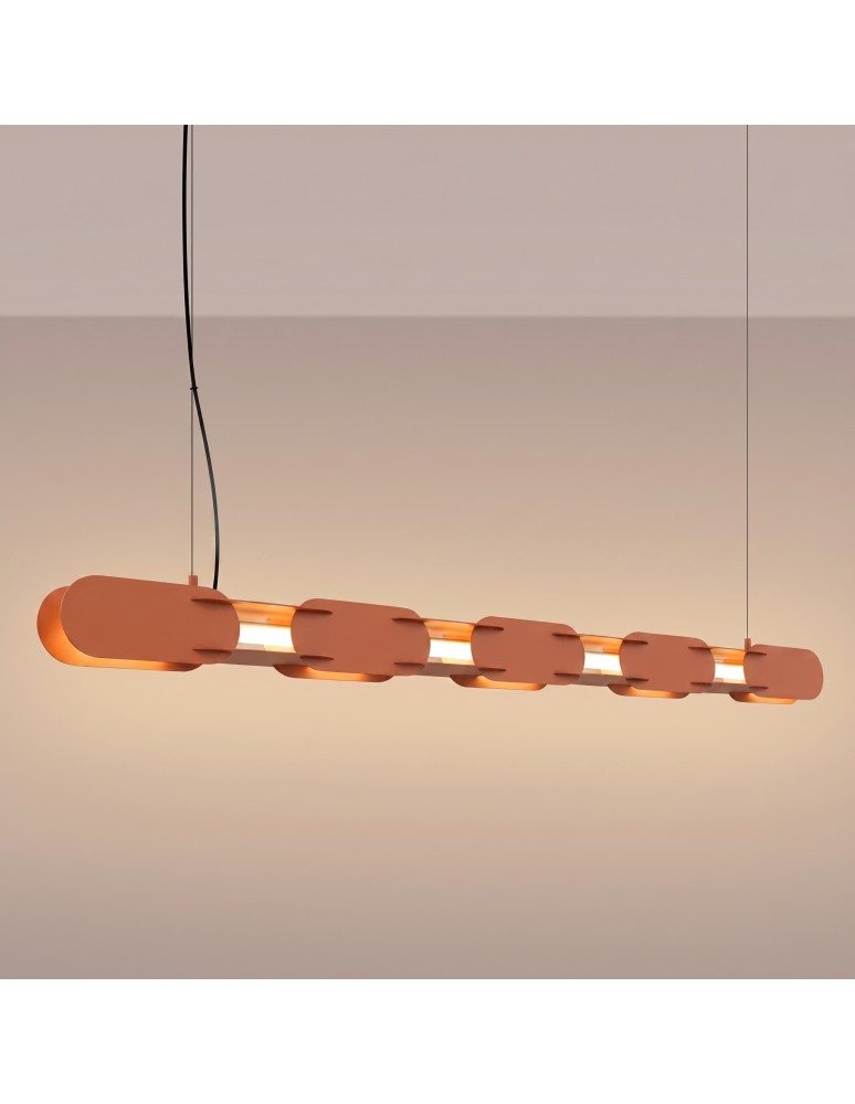 Thoro Lampa wisząca CHAIN 158 ochra czerwona LED 3000K TH.1028