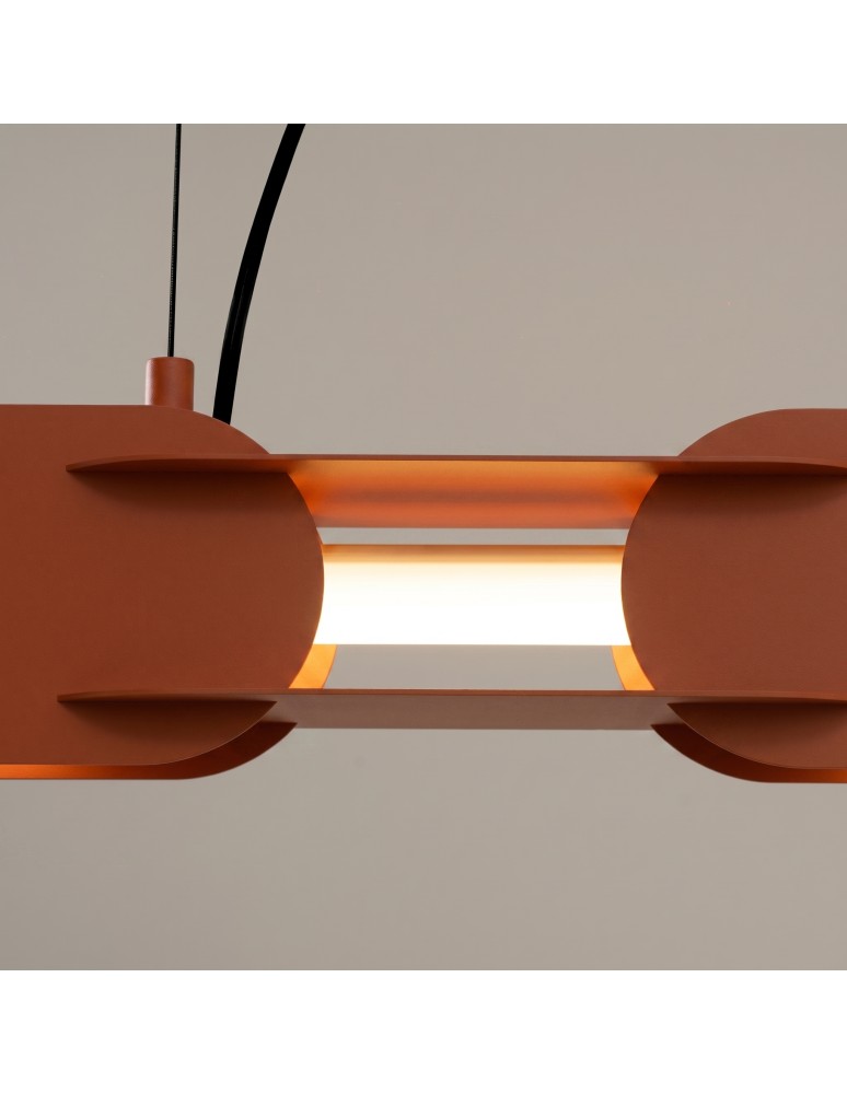 Thoro Lampa wisząca CHAIN 158 ochra czerwona LED 3000K TH.1028