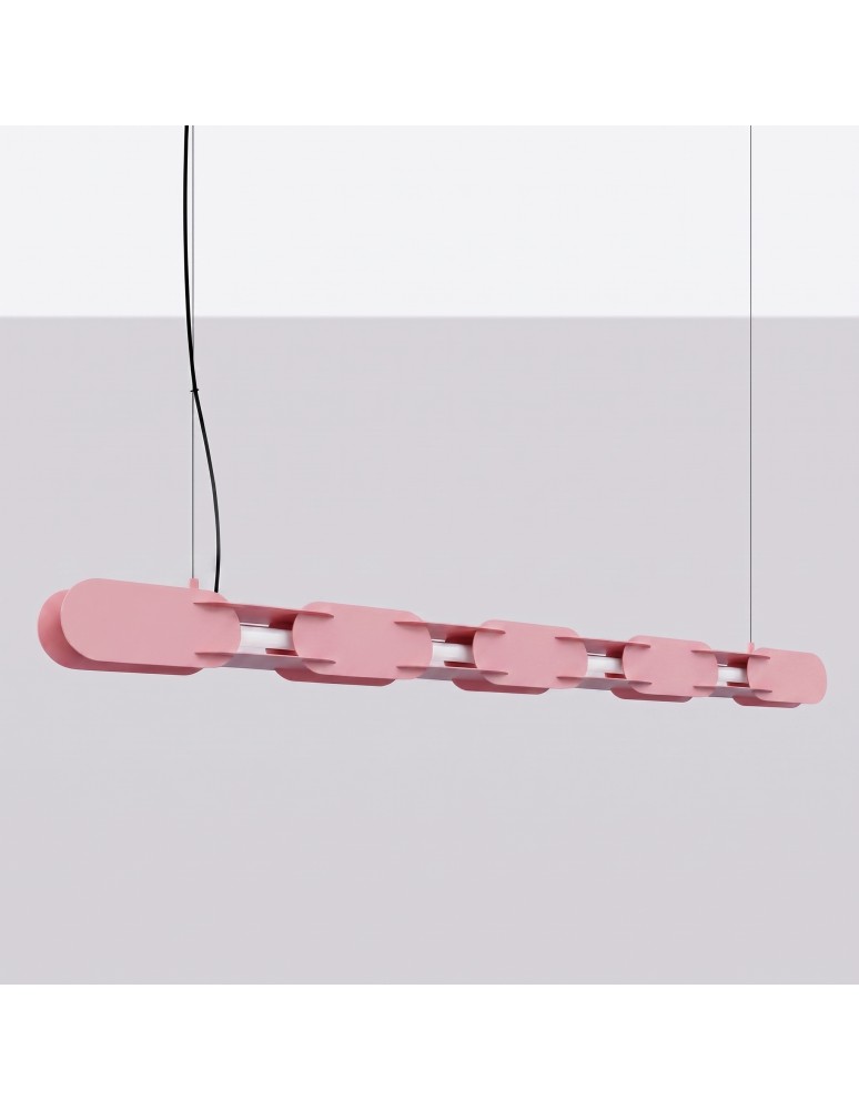 Thoro Lampa wisząca CHAIN 158 różowa LED 3000K TH.1029