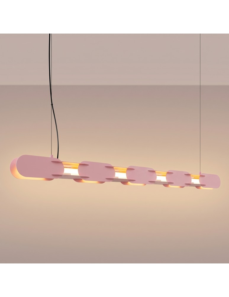 Thoro Lampa wisząca CHAIN 158 różowa LED 3000K TH.1029