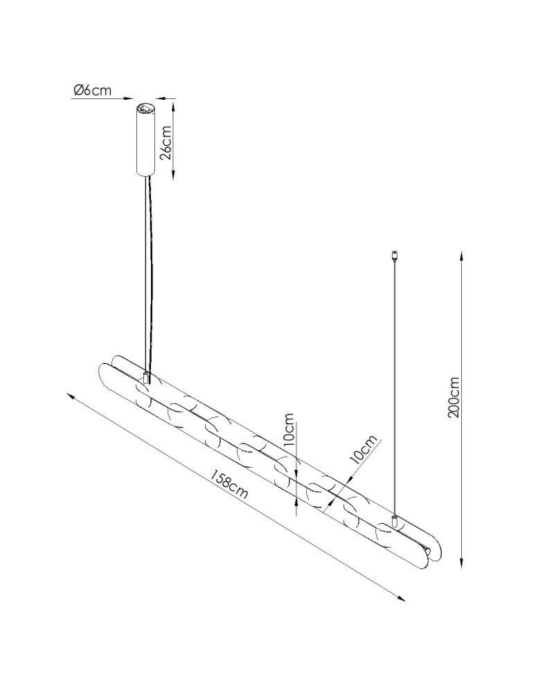 Thoro Lampa wisząca CHAIN 158 szałwiowa LED 3000K TH.1030