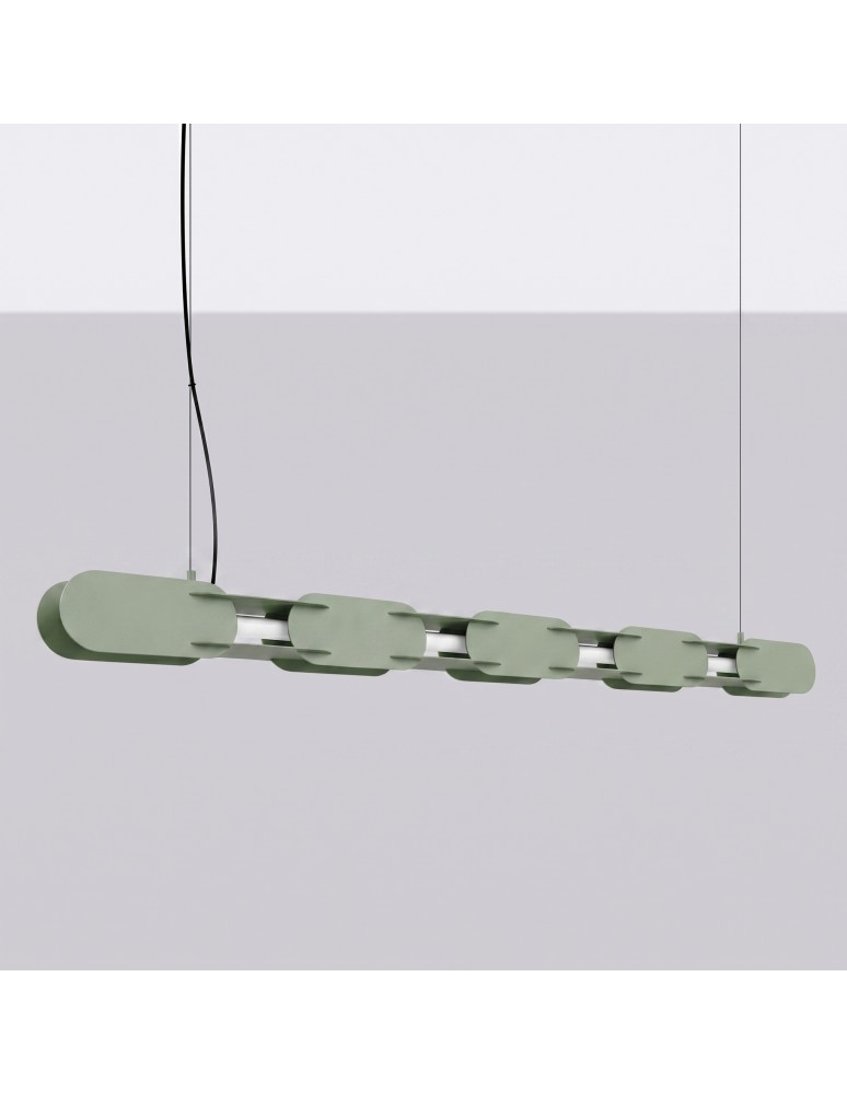 Thoro Lampa wisząca CHAIN 158 zielona oliwka LED 3000K TH.1033