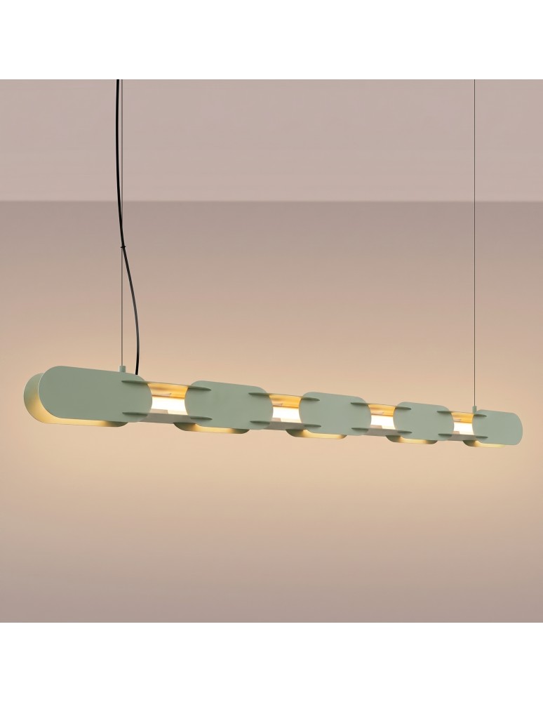 Thoro Lampa wisząca CHAIN 158 zielona oliwka LED 3000K TH.1033