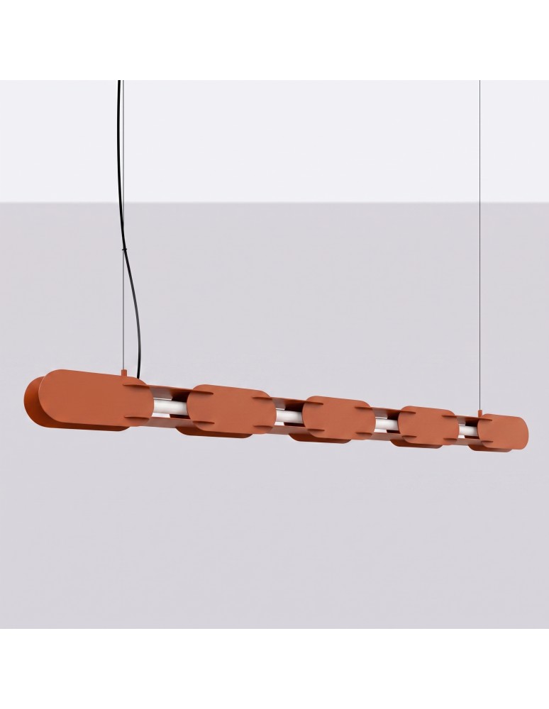 Thoro Lampa wisząca CHAIN 158 ochra czerwona LED 4000K TH.1043