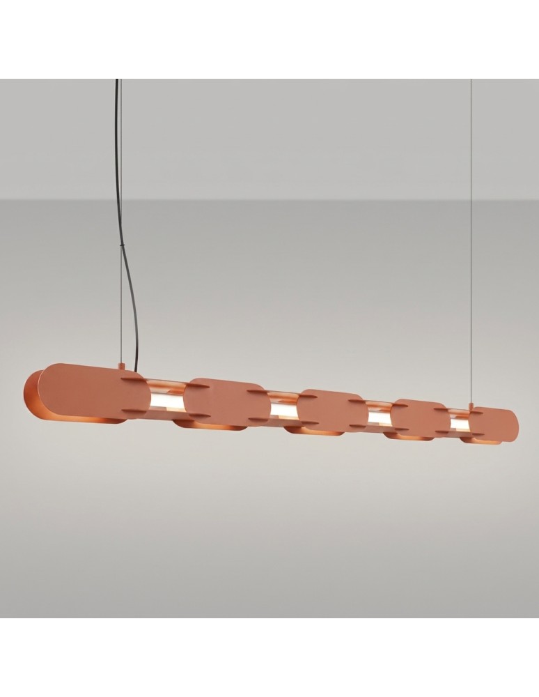 Thoro Lampa wisząca CHAIN 158 ochra czerwona LED 4000K TH.1043