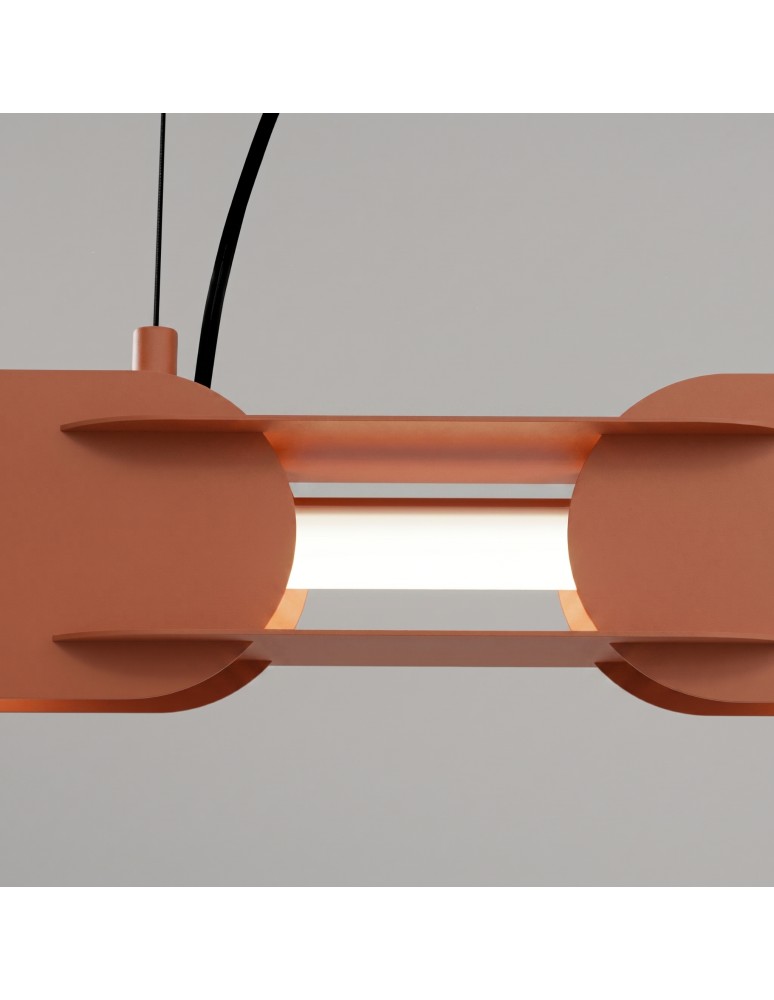 Thoro Lampa wisząca CHAIN 158 ochra czerwona LED 4000K TH.1043