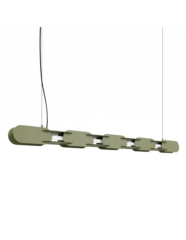 Thoro Lampa wisząca CHAIN 158 zielona oliwka LED 4000K TH.1048