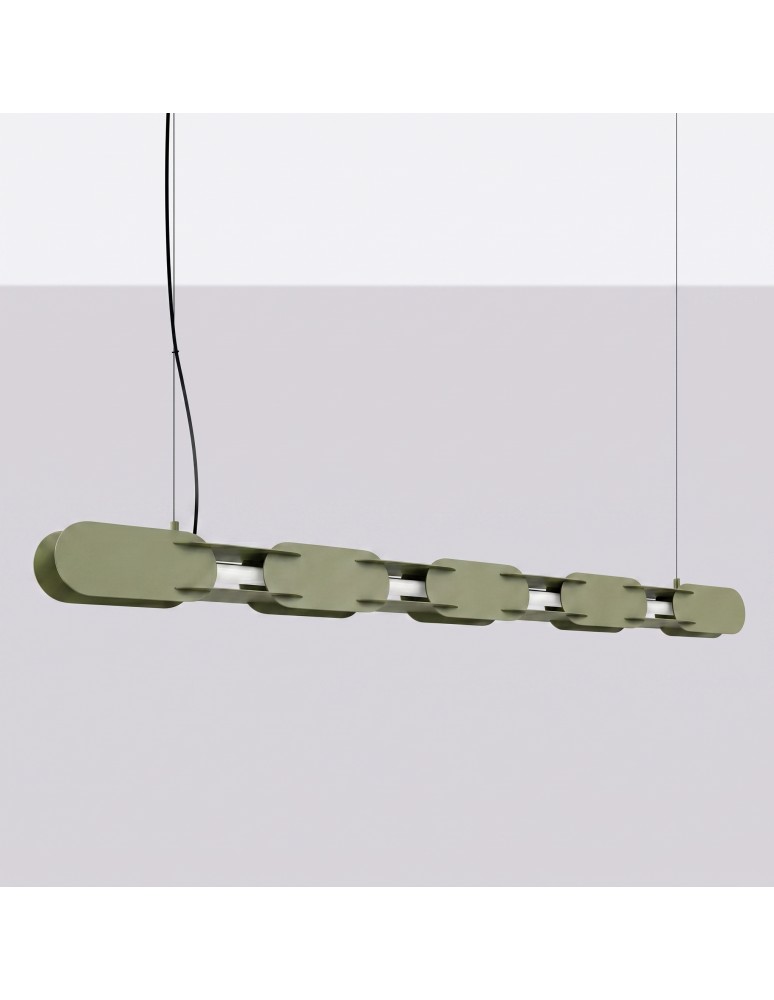 Thoro Lampa wisząca CHAIN 158 zielona oliwka LED 4000K TH.1048