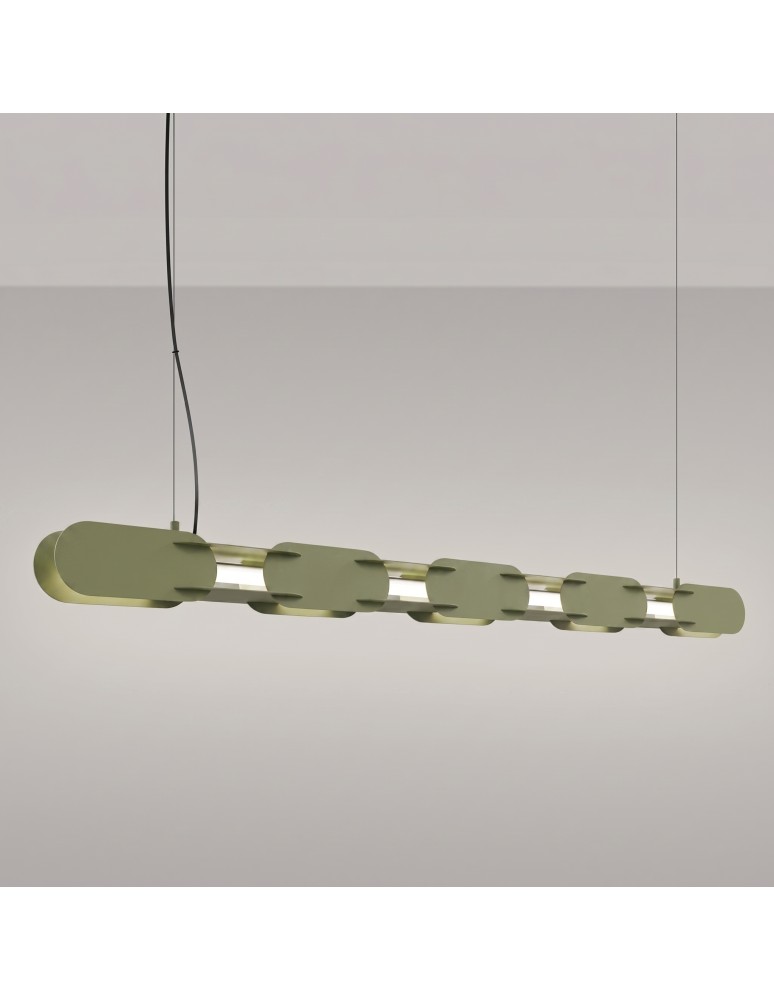 Thoro Lampa wisząca CHAIN 158 zielona oliwka LED 4000K TH.1048