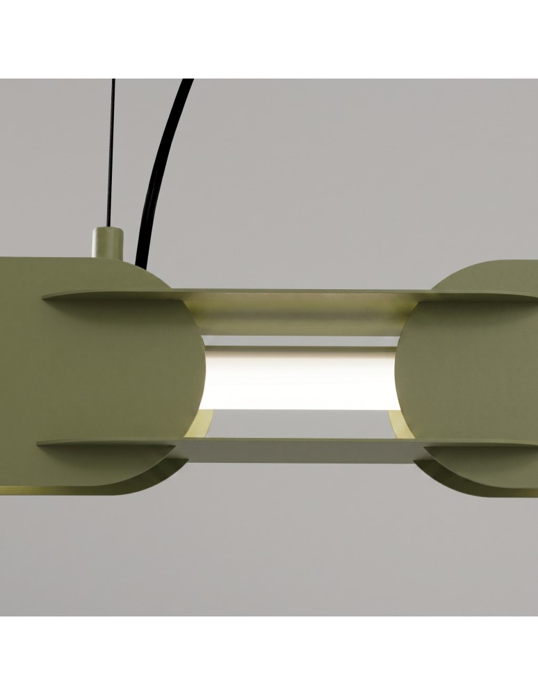 Thoro Lampa wisząca CHAIN 158 zielona oliwka LED 4000K TH.1048