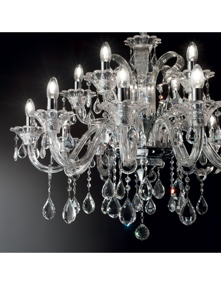 Ideal Lux Lampa Wisząca COLOSSAL SP15 TRASPARENTE Transparentny/Chrom 114170