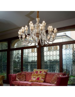 Ideal Lux Lampa Wisząca STRAUSS SP12 Złoty/Bursztynowy 140612 - product 2