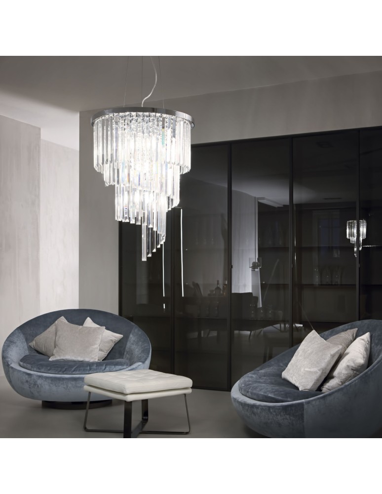Ideal Lux Lampa Wisząca CARLTON SP12 CROMO Chrom 166247 Ideal Lux Lampa Wisząca CARLTON SP12 CROMO Chrom 166247
