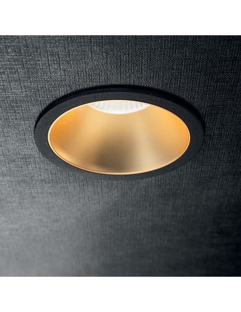 LED flush-mounted lamps - Ideal Lux Lampa Wpuszczana GAME TRIM ROUND 11W 3000K NE OR Czarny/Złoty 192345 - product kolory-swiatla.pl 5
