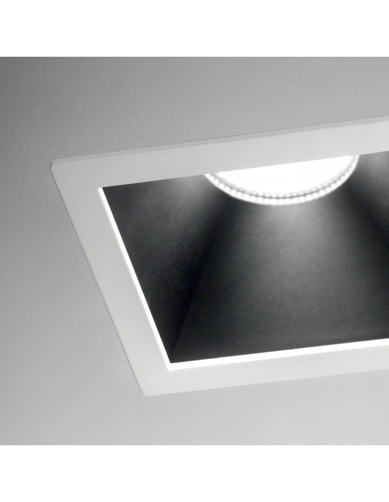 Lampy podtynkowe LED - Ideal Lux Lampa Wpuszczana GAME TRIM SQUARE 11W 3000K BI NE Biały/Czarny 192352 - produkt kolory-swiatla.pl 5