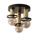 Loft ceiling lamps - industrial - Lucide ANAKA Ceiling 3xE27 black satin brass 45179/13/30 - product 8