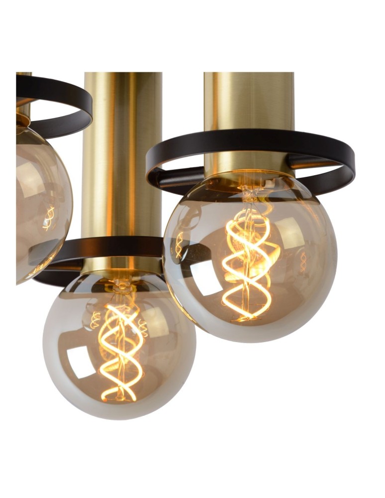 Loft ceiling lamps - industrial - Lucide ANAKA Ceiling 3xE27 black satin brass 45179/13/30 - product kolory-swiatla.pl 10