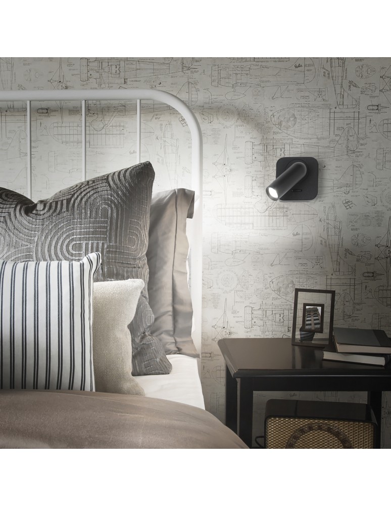 Ideal Lux Lampa Ścienna BEAN AP SQUARE NERO Czarny 260655