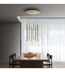 Ideal Lux Lampa Wisząca LOOK LED SP12 ROUND DROP D16 ON-OFF OT 3000K Mosiądz 263663