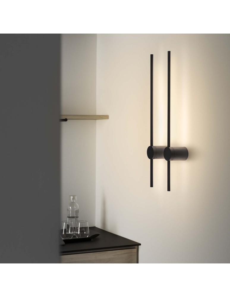 Ideal Lux Lampa Ścienna ESSENCE AP ROUND D075 LUCE IND. NERO 3000K Czarny 265643