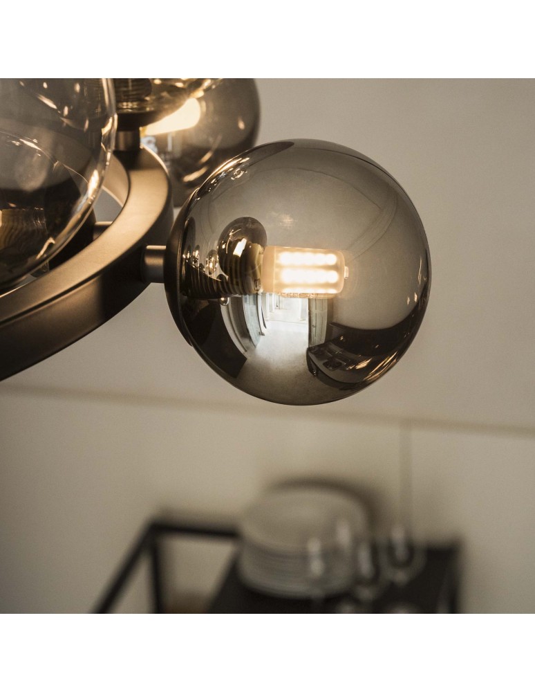 Ideal Lux Lampa Wisząca PERLAGE SP14 FUME' Dymiony/Czarny 271385