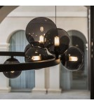Ideal Lux Lampa Wisząca PERLAGE SP14 FUME' Dymiony/Czarny 271385