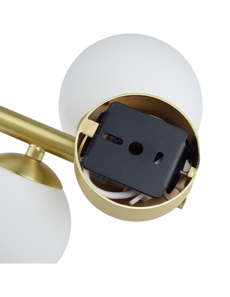 Ideal Lux Lampa Ścienna PERLAGE AP3 BIANCO Biały/Mosiądz 283784 Ideal Lux Lampa Ścienna PERLAGE AP3 BIANCO Biały/Mosiądz 283784